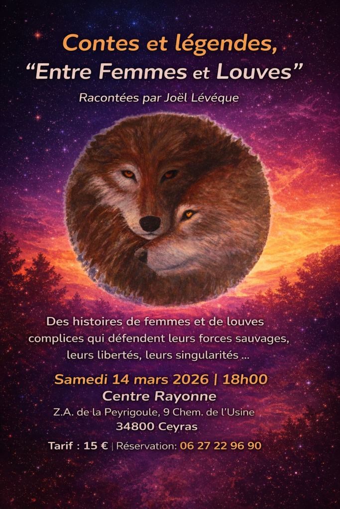 AFFICHE SANS BORDURES BLANCHES LOUVE CEYRAS Affiche du spectacle Entre femmes et louves, à Ceyras
